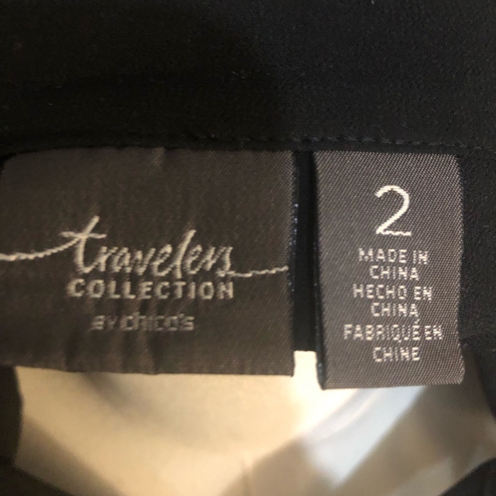 Chico's Black Travelers Collection Top Size Medium Large - Picture 2 of 14